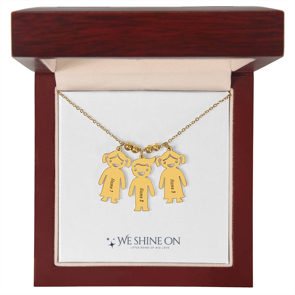 Engraved Kid Charm Necklace