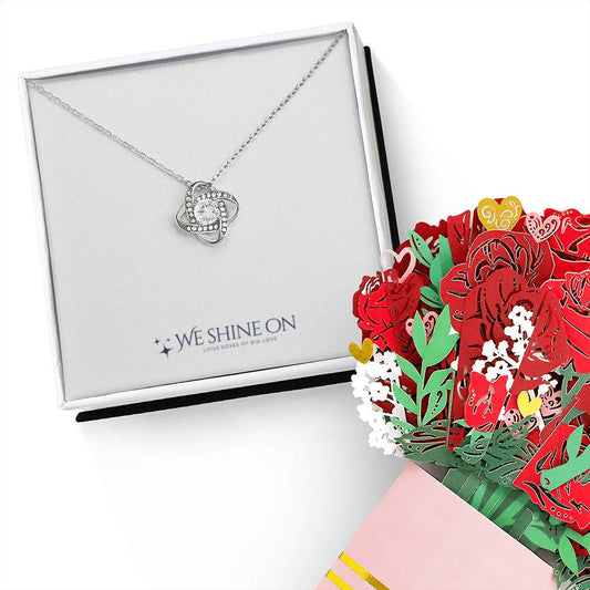 Love Knot Necklace & Sweetest Devotion Bouquet
