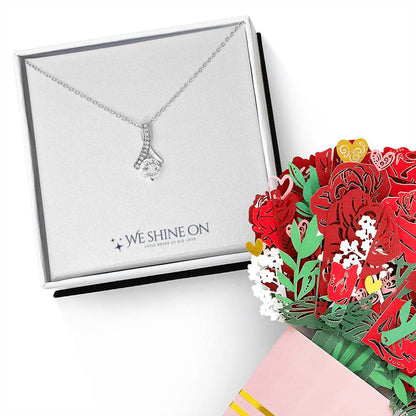 Alluring Beauty Necklace & Sweetest Devotion Bouquet