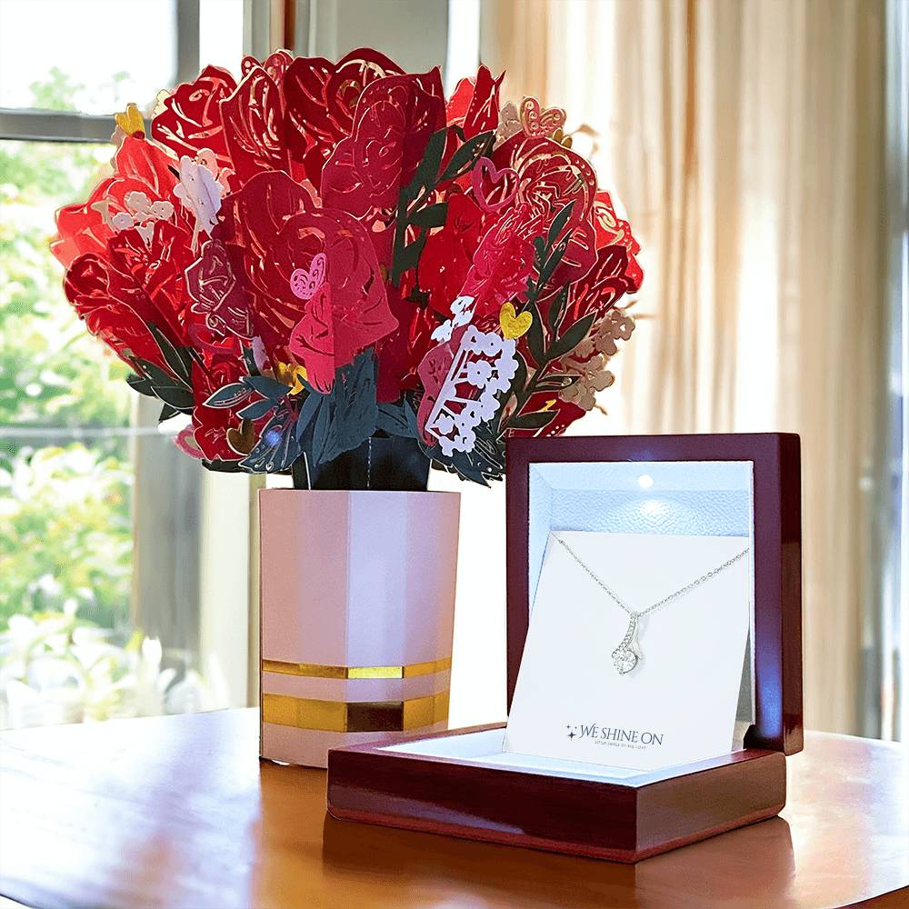Alluring Beauty Necklace & Sweetest Devotion Bouquet