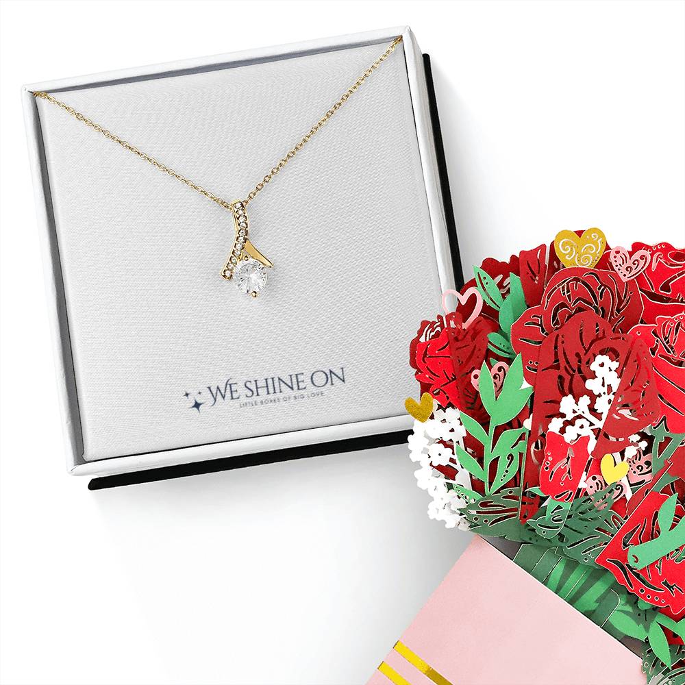 Alluring Beauty Necklace & Sweetest Devotion Bouquet