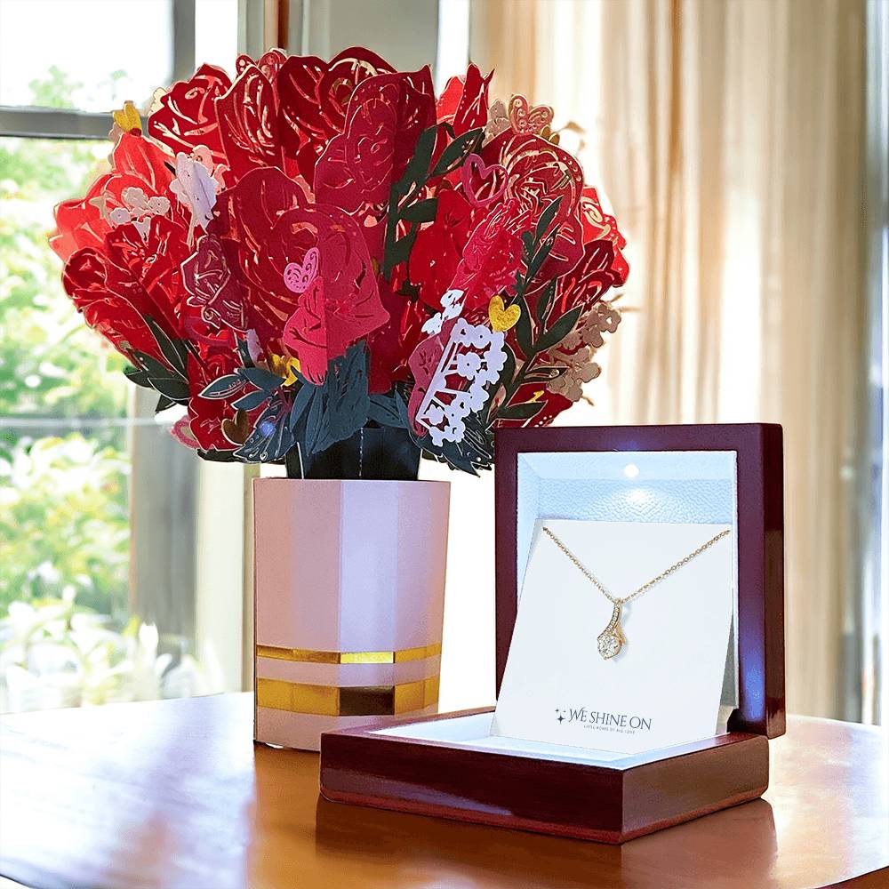 Alluring Beauty Necklace & Sweetest Devotion Bouquet