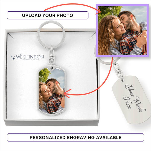 Graphic Dog Tag Keychain